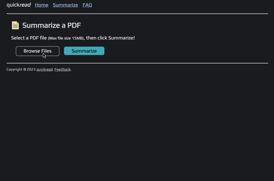 demo showing a pdf being summarized